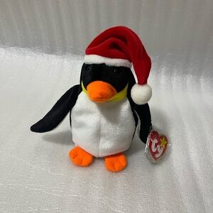 Ty Beanie Babies “Zero” the Festive Penguin Plush with Red Santa Hat 🐧